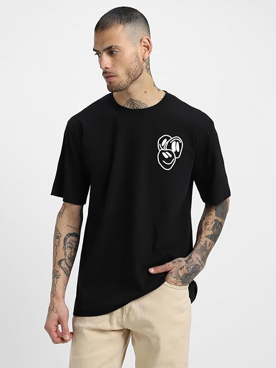 Combo Pack Of 3 -100% Pure Cotton Oversized Baggy Fit Half Sleeve Printed Round Neck Multicolor Drop Shoulder T-Shirt for Men & Boys