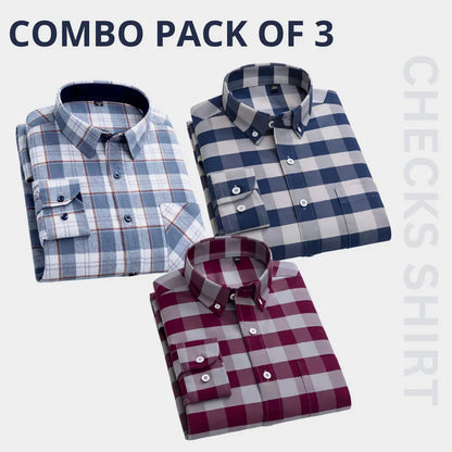 Men’s Premium Check Shirt High Quality Combo Pack of 3