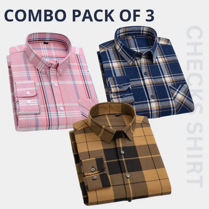 Men’s Premium Check Shirt High Quality Combo Pack of 3