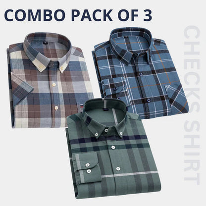 Men’s Premium Check Shirt High Quality Combo Pack of 3