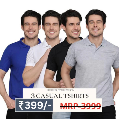 Combo Pack Of 4 – Men’s Polo Neck T-Shirts