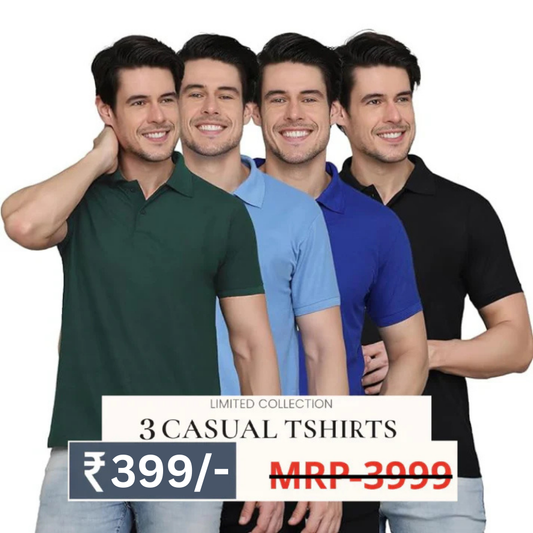 Combo Pack Of 4 – Men’s Polo Neck T-Shirts