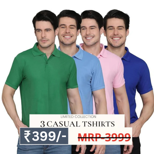 Combo Pack Of 4 – Men’s Polo Neck T-Shirts