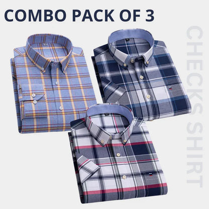 Men’s Premium Check Shirt High Quality Combo Pack of 3