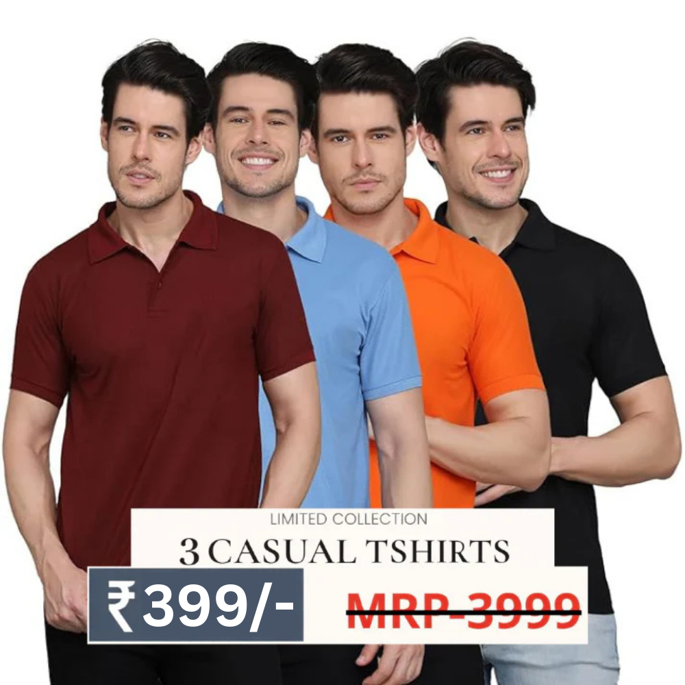 Combo Pack Of 4 – Men’s Polo Neck T-Shirts