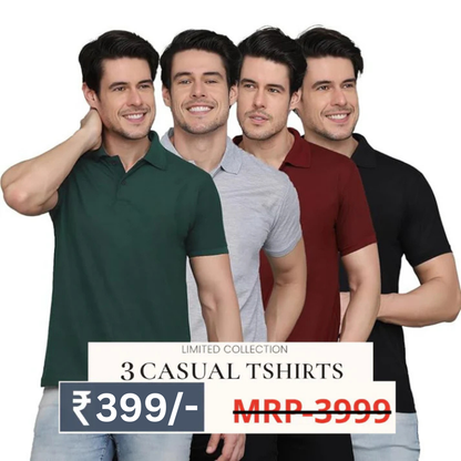 Combo Pack Of 4 – Men’s Polo Neck T-Shirts