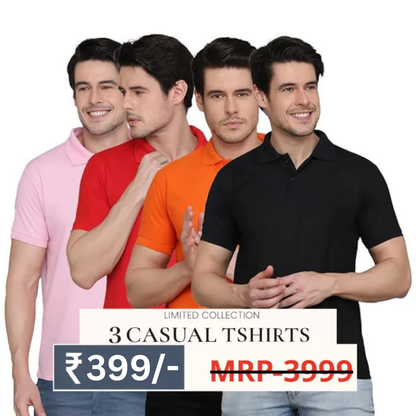 Combo Pack Of 4 – Men’s Polo Neck T-Shirts