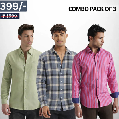(Combo Pack of 3) Men’s Stylish Branded Shirt