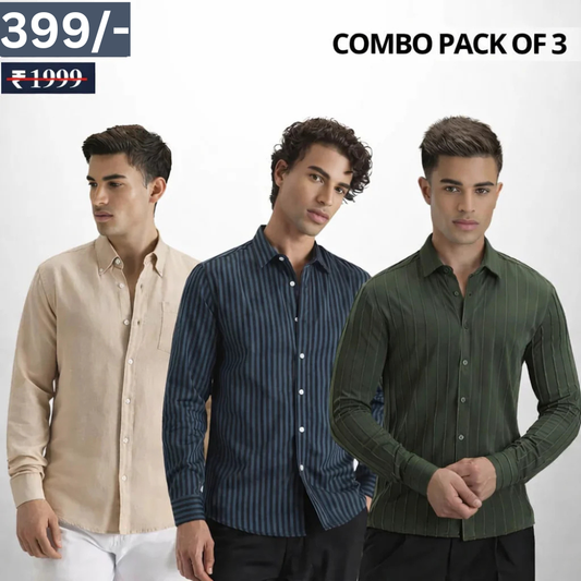 (Combo Pack of 3) Men’s Stylish Branded Shirt