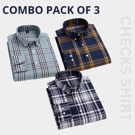 Men’s Premium Check Shirt High Quality Combo Pack of 3