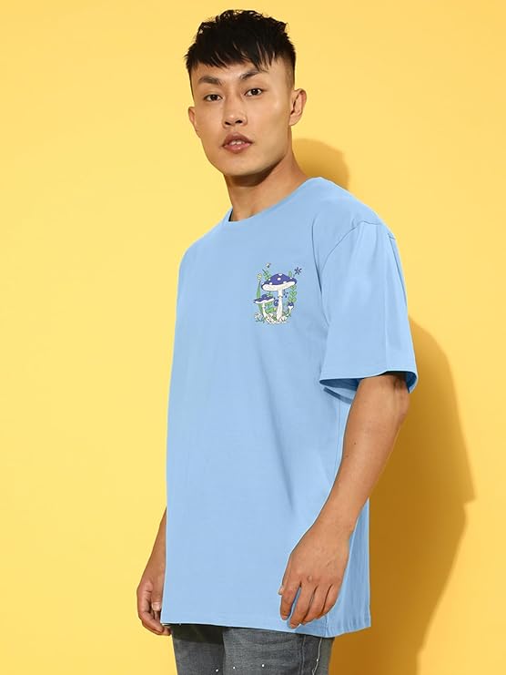 Combo Pack Of 3 -100% Pure Cotton Oversized Baggy Fit Half Sleeve Printed Round Neck Multicolor Drop Shoulder T-Shirt for Men & Boys