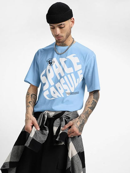 Combo Pack Of 3 -100% Pure Cotton Oversized Baggy Fit Half Sleeve Printed Round Neck Multicolor Drop Shoulder T-Shirt for Men & Boys