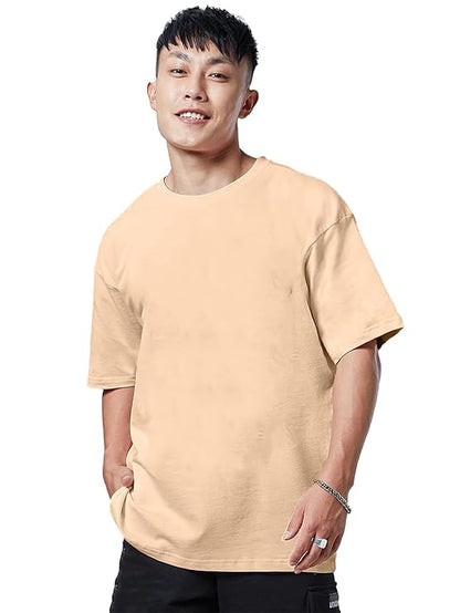 Combo Pack Of 3 -100% Pure Cotton Oversized Baggy Fit Half Sleeve Printed Round Neck Multicolor Drop Shoulder T-Shirt for Men & Boys