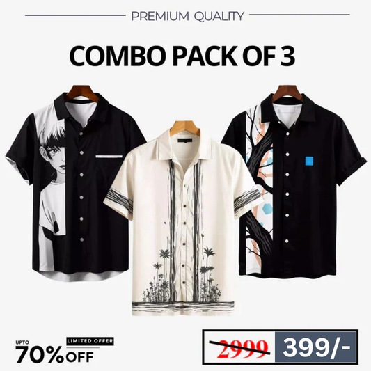 Casual Shirts Collection (Pack of 3)