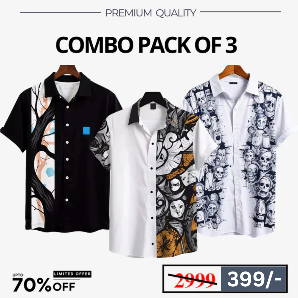 Casual Shirts Collection (Pack of 3)