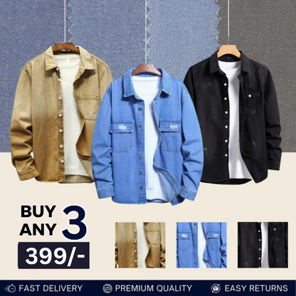 Casual Denim Shirt For Men (Pack of 3)