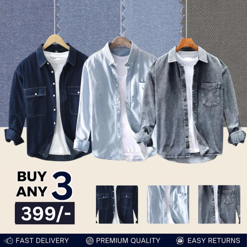 Casual Denim Shirt For Men (Pack of 3)