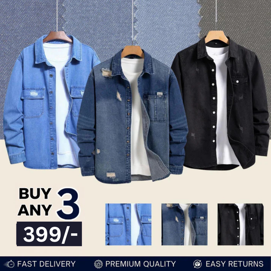 Casual Denim Shirt For Men (Pack of 3)