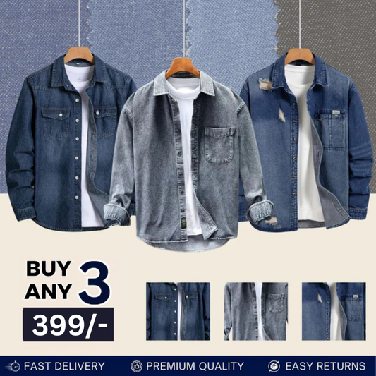 Casual Denim Shirt For Men (Pack of 3)