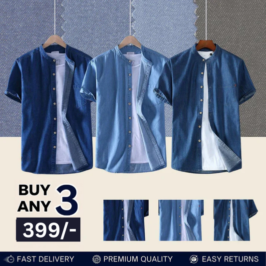 Casual Denim Shirt For Men (Pack of 3)