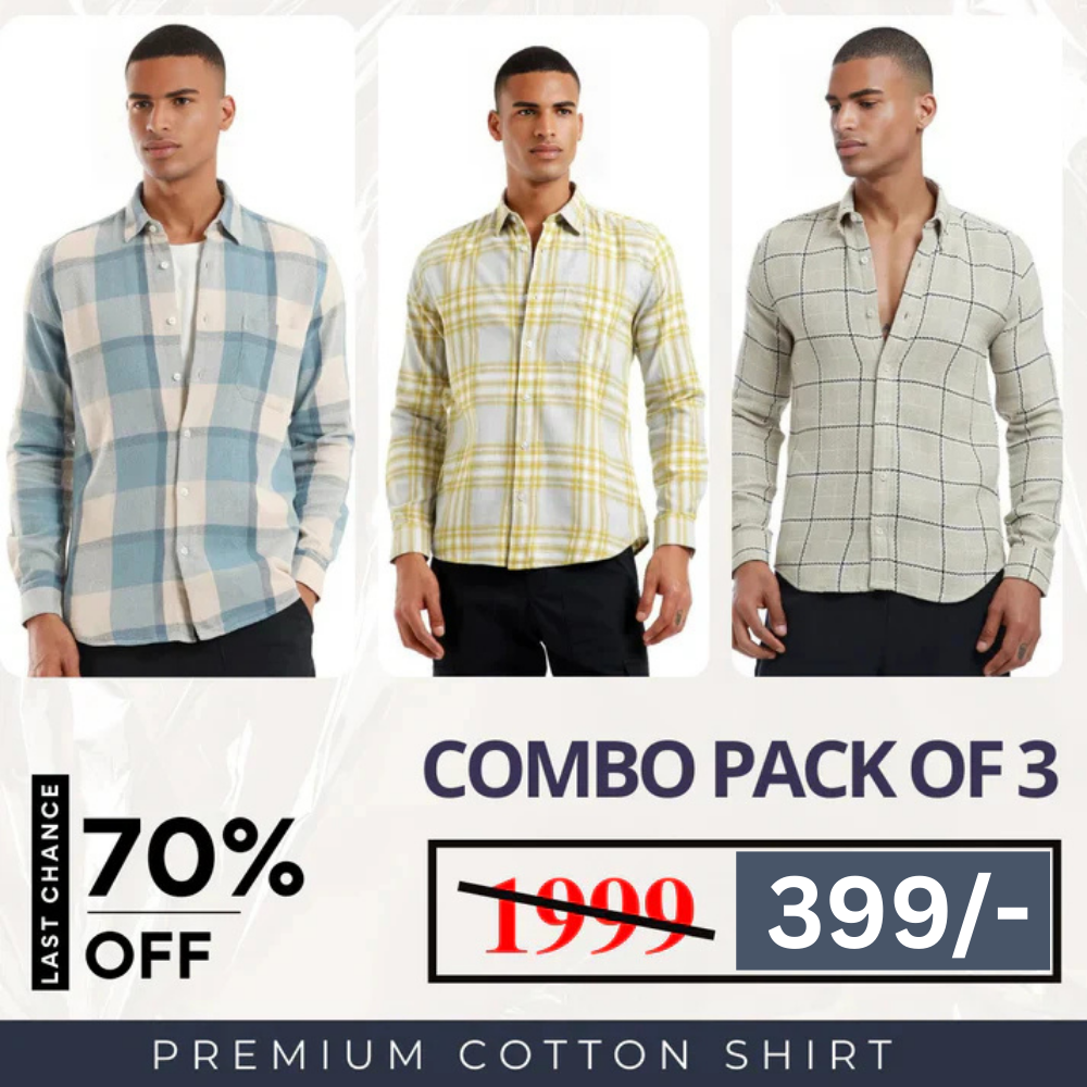 (Combo Pack of 3) Men’s Stylish Branded Shirt